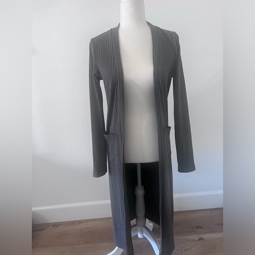 Grey duster sweater